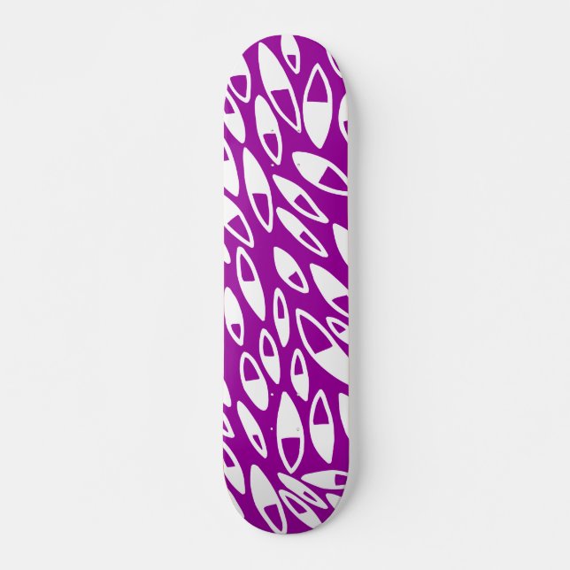 Abstrakt Petals - Vitbok om Lila Skateboard Bräda 21,5 Cm (Framsida)