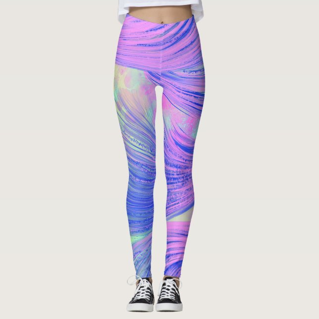 abstrakt Phoenix Feathers Leggings (Framsida)