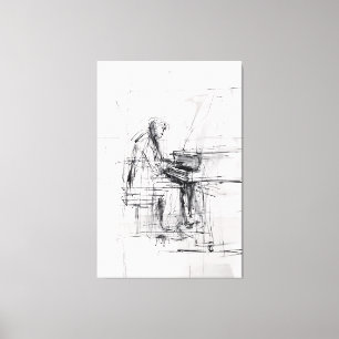 Abstrakt Pianist - Expression Music Canvastryck