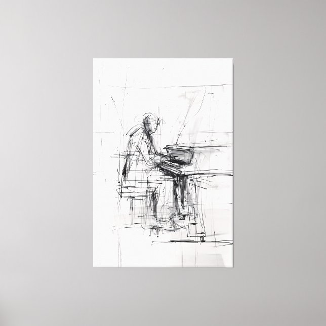 Abstrakt Pianist - Expression Music Canvastryck (Framsida)
