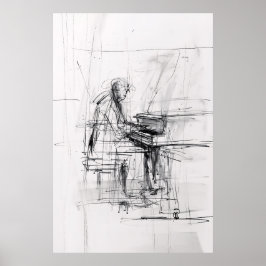Abstrakt Pianist Poster - Expressivt Music