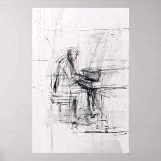 Abstrakt Pianist Poster - Expressivt Music