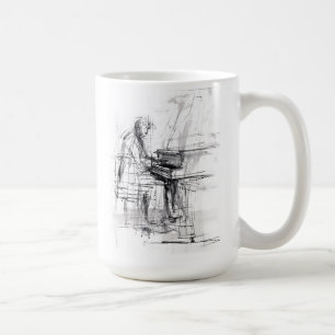 Abstrakt Pianist Sketch Kaffemugg