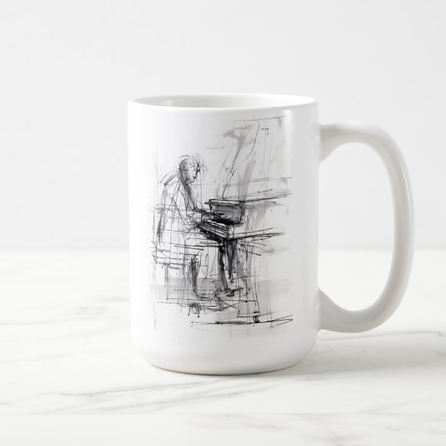 Abstrakt Pianist Sketch Kaffemugg (Höger)