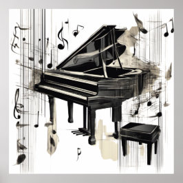Abstrakt Piano Art Poster