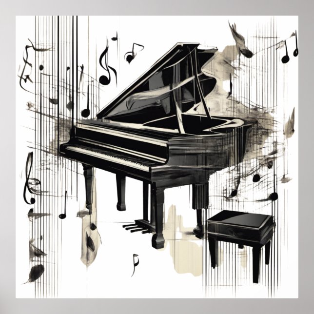 Abstrakt Piano Art Poster (Framsidan)