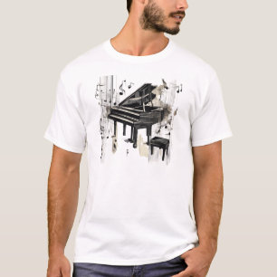 Abstrakt Piano Art T Shirt