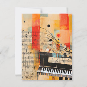 Abstrakt Piano Montage art Vykort