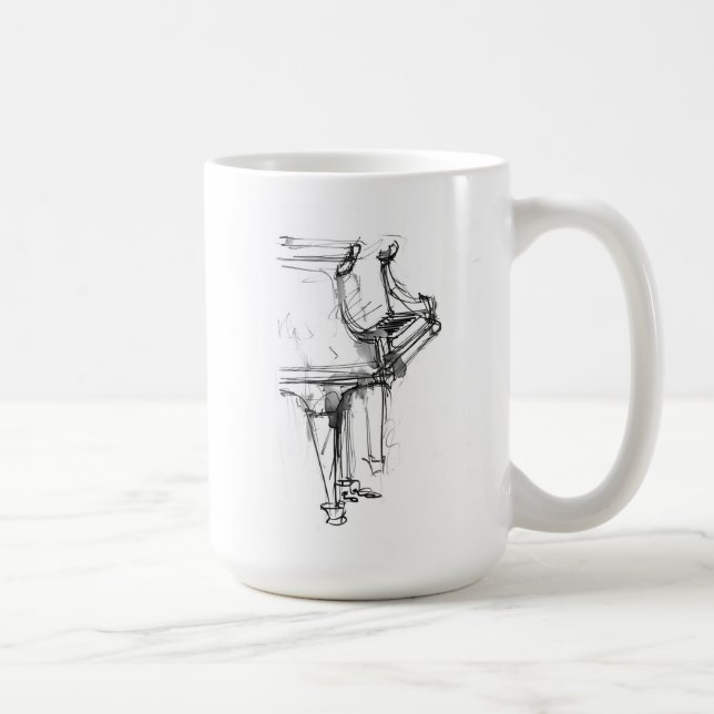 Abstrakt Piano Porträtt Kaffemugg (Höger)