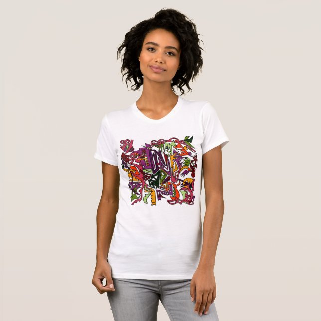 Abstrakt Picasso stil Tee (Hel framsida)