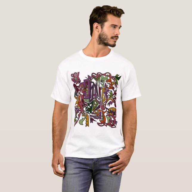 Abstrakt Picasso stil Tee Shirt (Hel framsida)