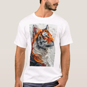 Abstrakt Picasso Stil Tiger 3D-grafik T-Shirt