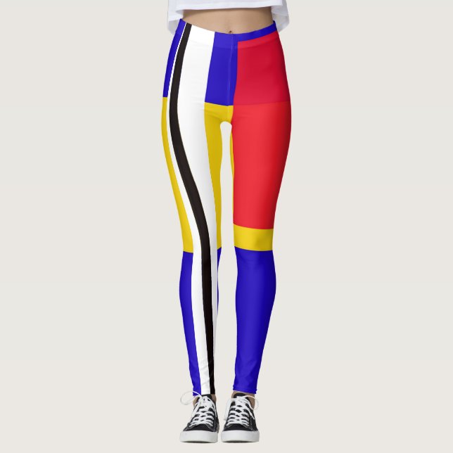 Abstrakt Piet Mondrian Inspired Women's Leggings (Framsida)