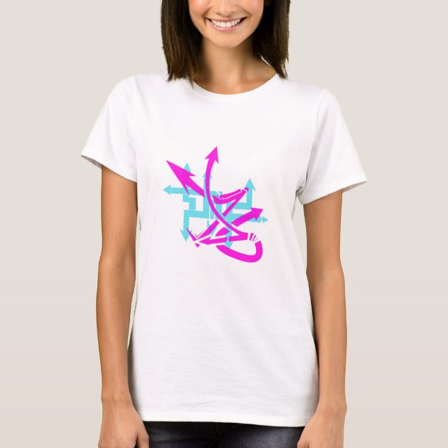 Abstrakt Pilar Kvinnors grundläggande T-Shirt (Framsida)