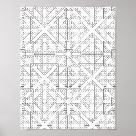 Abstrakt Piltremålad rutnätsfärgningssida Tribal G Poster