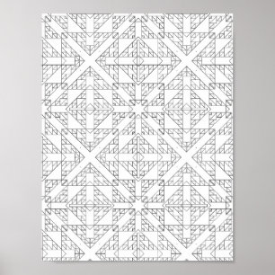 Abstrakt Piltremålad rutnätsfärgningssida Tribal G Poster