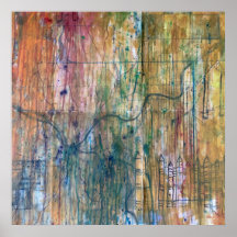 Abstrakt Pittsburgh Karta Painting