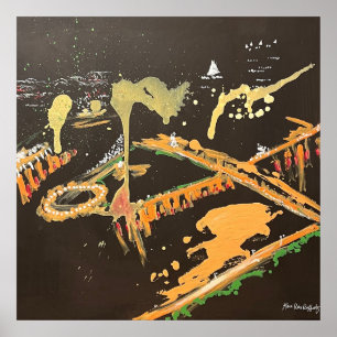 Abstrakt Pittsburgh Skyline Painting Poster