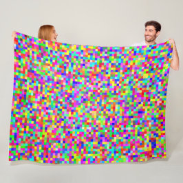 Abstrakt Pixelad RGB Fleecefilt