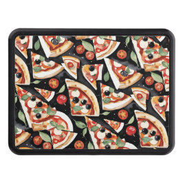 Abstrakt Pizza-segment i svart bakgrund Dragkroksskydd