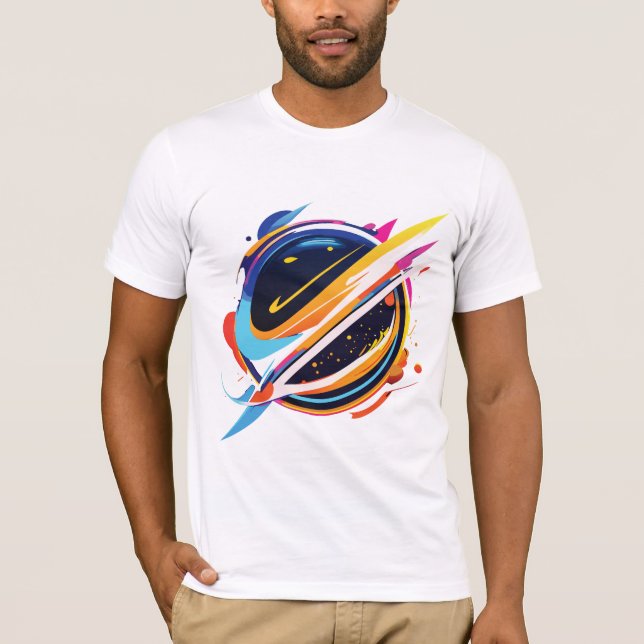 Abstrakt Planet T Shirt (Framsida)