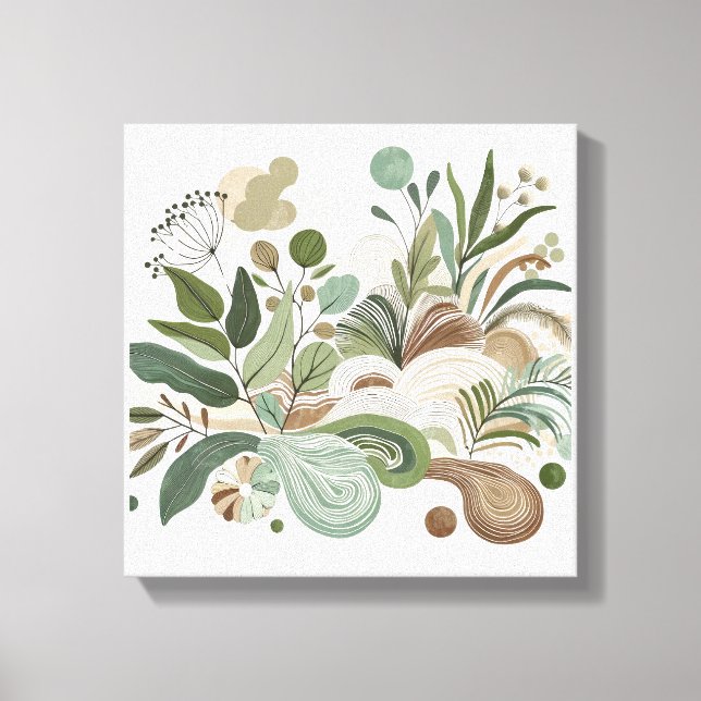Abstrakt Plants Nature Art - Garden Canvastryck (Framsida)