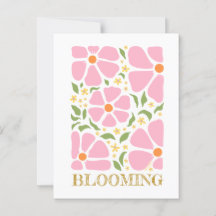 Abstrakt Playful Rosa Flowers