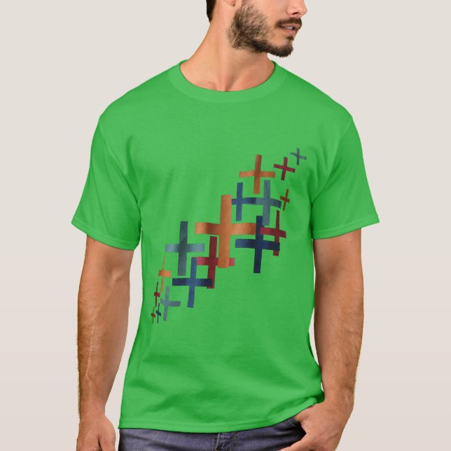 Abstrakt Plus Mönster Diagonalt T Shirt (Framsida)