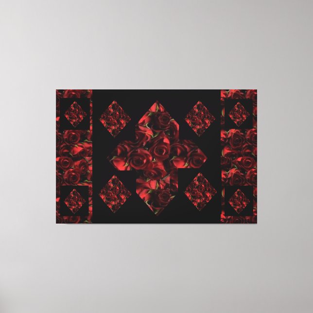 Abstrakt Plus Sign Röd ros Canvas Art (Framsida)