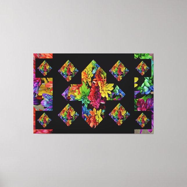 Abstrakt Plus Signera Blommigt Art för flera Färga Canvastryck (Framsida)