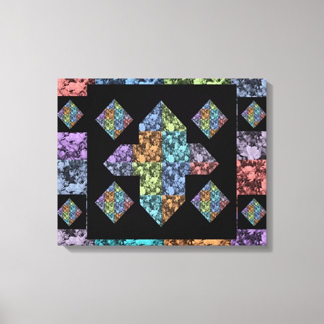 Abstrakt Plus Signera Blommigt Art för flera Färga Canvastryck (Framsida)