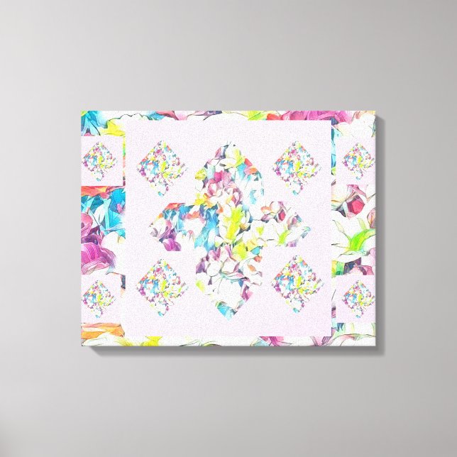 Abstrakt Plus teckennejlikereglering med Flytande Canvastryck (Framsida)