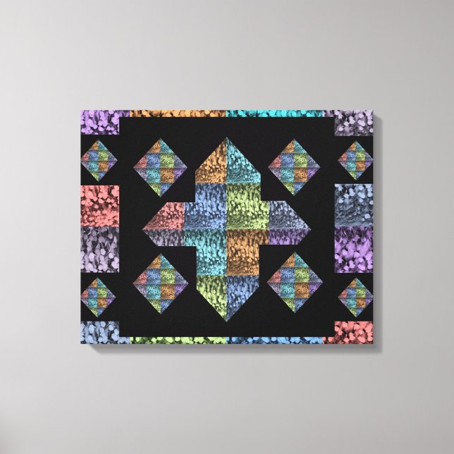 Abstrakt Plus-tecknet Tulip Art med flera Färgader Canvastryck (Framsida)