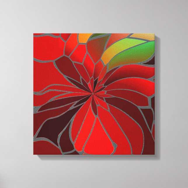 Abstrakt Poinsettia Canvastryck (Framsida)