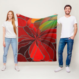 Abstrakt Poinsettia Fleecefilt