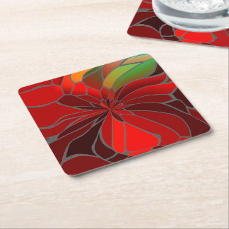 Abstrakt Poinsettia Underlägg Papper Kvadrat