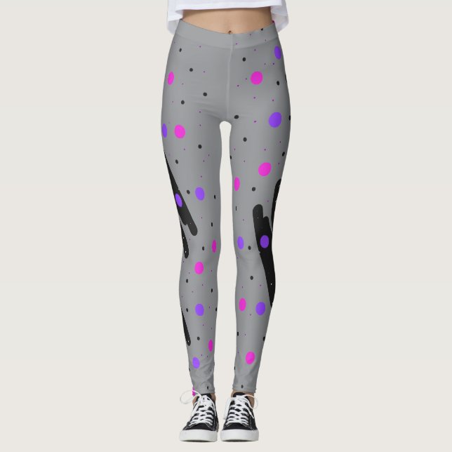 Abstrakt Polka Dot Leggings (Framsida)