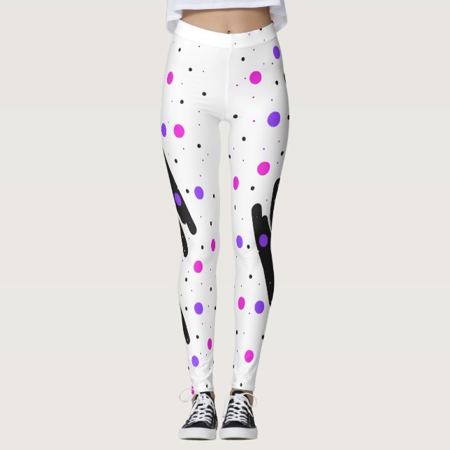 Abstrakt Polka Dot Leggings (Framsida)