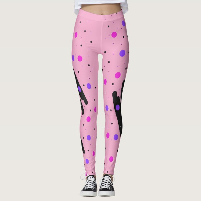 Abstrakt Polka Dot Leggings (Framsida)