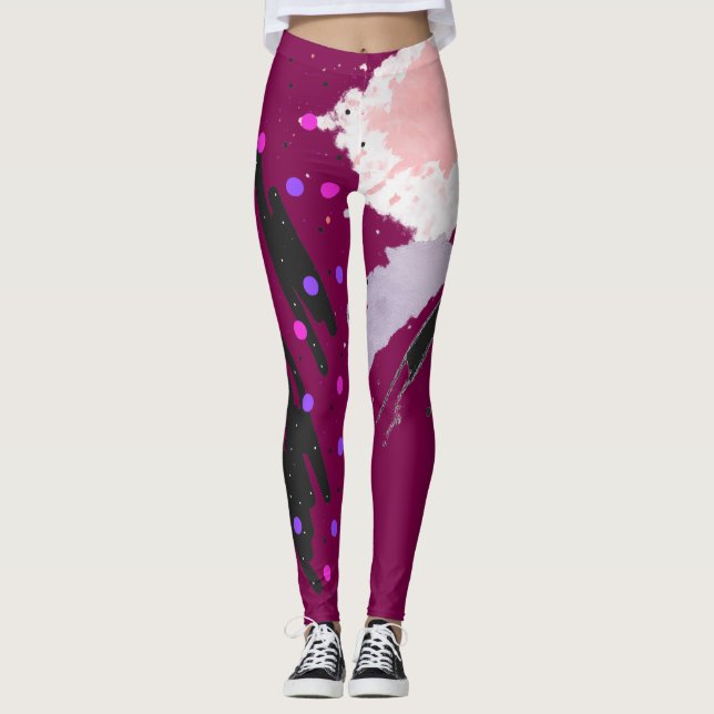 Abstrakt Polka Dot Leggings (Framsida)
