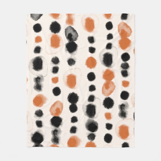 Abstrakt Polka dots: Geometri för vattenfärg. Fleecefilt (Framsidan)