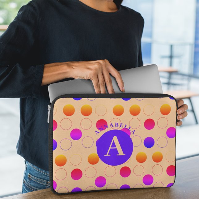 Abstrakt Polka dots Mönster Laptop Fodral (Skapare uppladdad)
