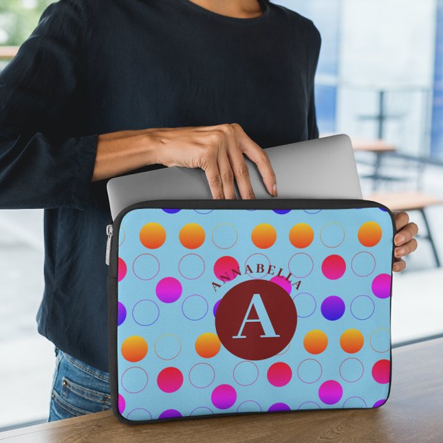 Abstrakt Polka dots Mönster Laptop Fodral (Skapare uppladdad)