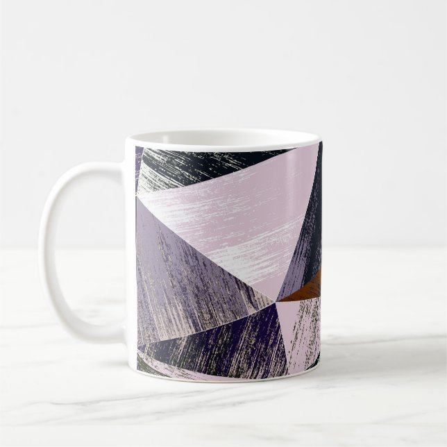 Abstrakt polygon mönster, färgstarka trianglar. kaffemugg (Vänster)