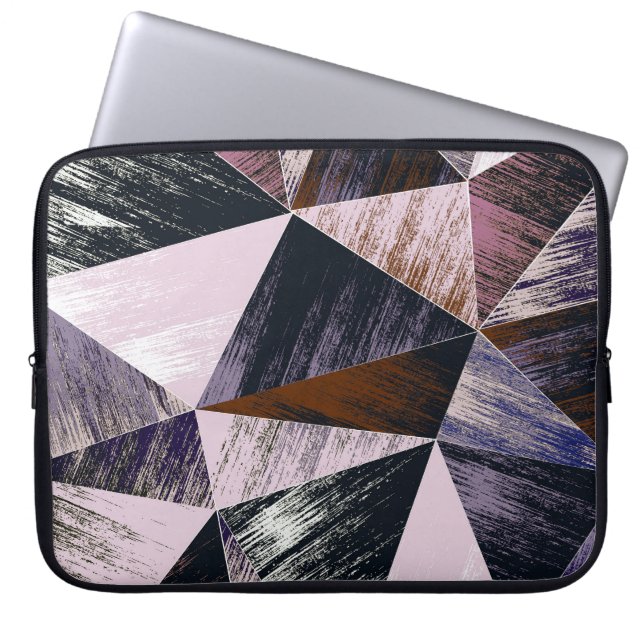 Abstrakt polygon mönster, färgstarka trianglar. laptop fodral (Framsidan)