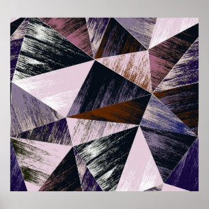 Abstrakt polygon mönster, färgstarka trianglar. poster