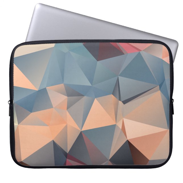 Abstrakt polygonmosaik, sömlös mönster laptop fodral (Framsidan)