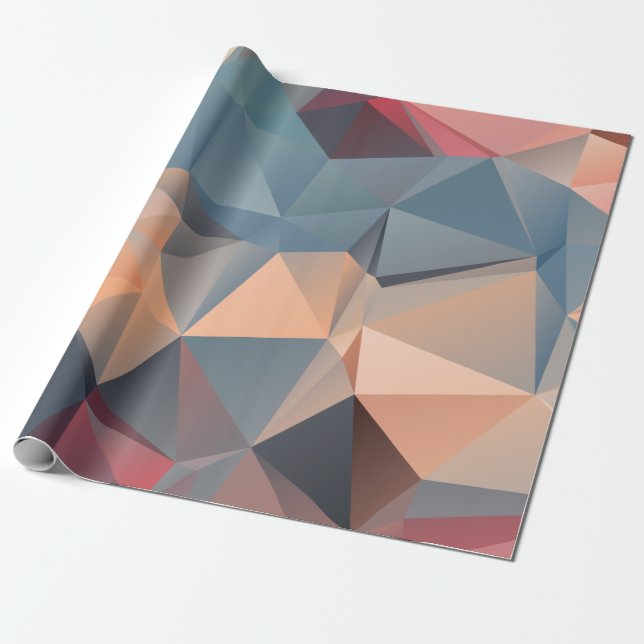 Abstrakt polygonmosaik, sömlös mönster presentpapper (Utrullad)