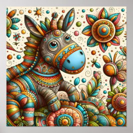 Abstrakt Pony Art För barn Poster