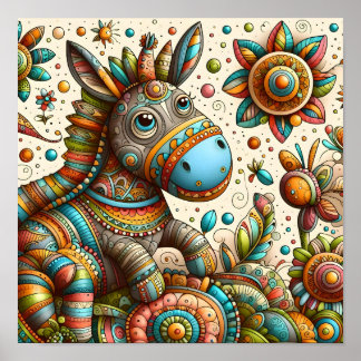 Abstrakt Pony Art För barn Poster